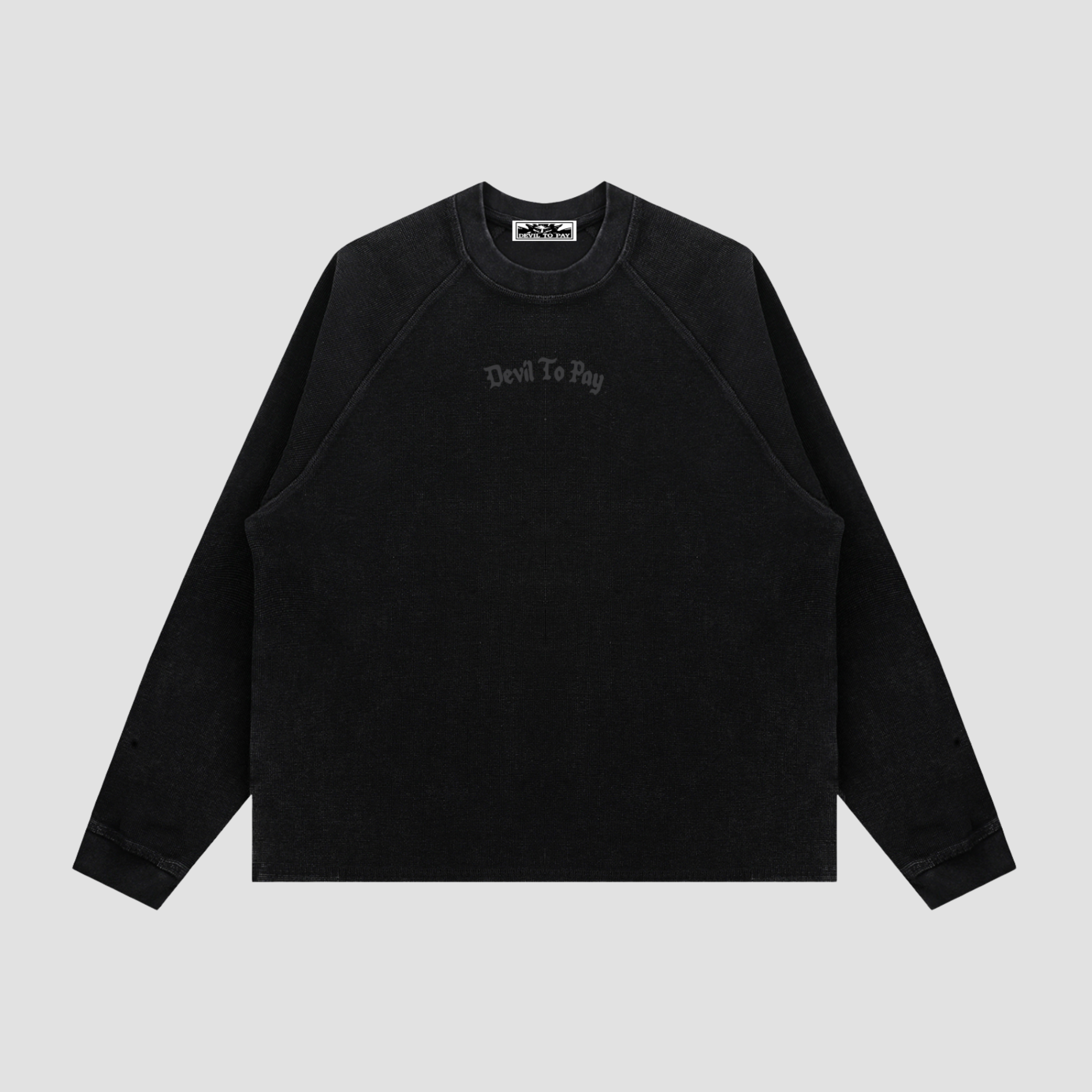 013' Waffle Longsleeve T-Shirt - Vintage Black – Devil To Pay