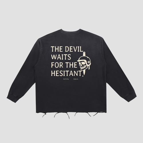 The 'Devil Waits' Distressed Longsleeve T-shirt
