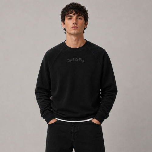 '013' Waffle Longsleeve T-Shirt - Vintage Black