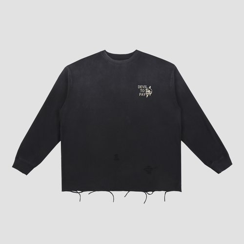 The 'Devil Waits' Distressed Longsleeve T-shirt