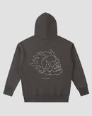 012 - Sweat à capuche imprimé machine à écrire - Gris foncé