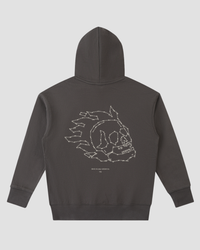 012 - Sweat à capuche imprimé machine à écrire - Gris foncé