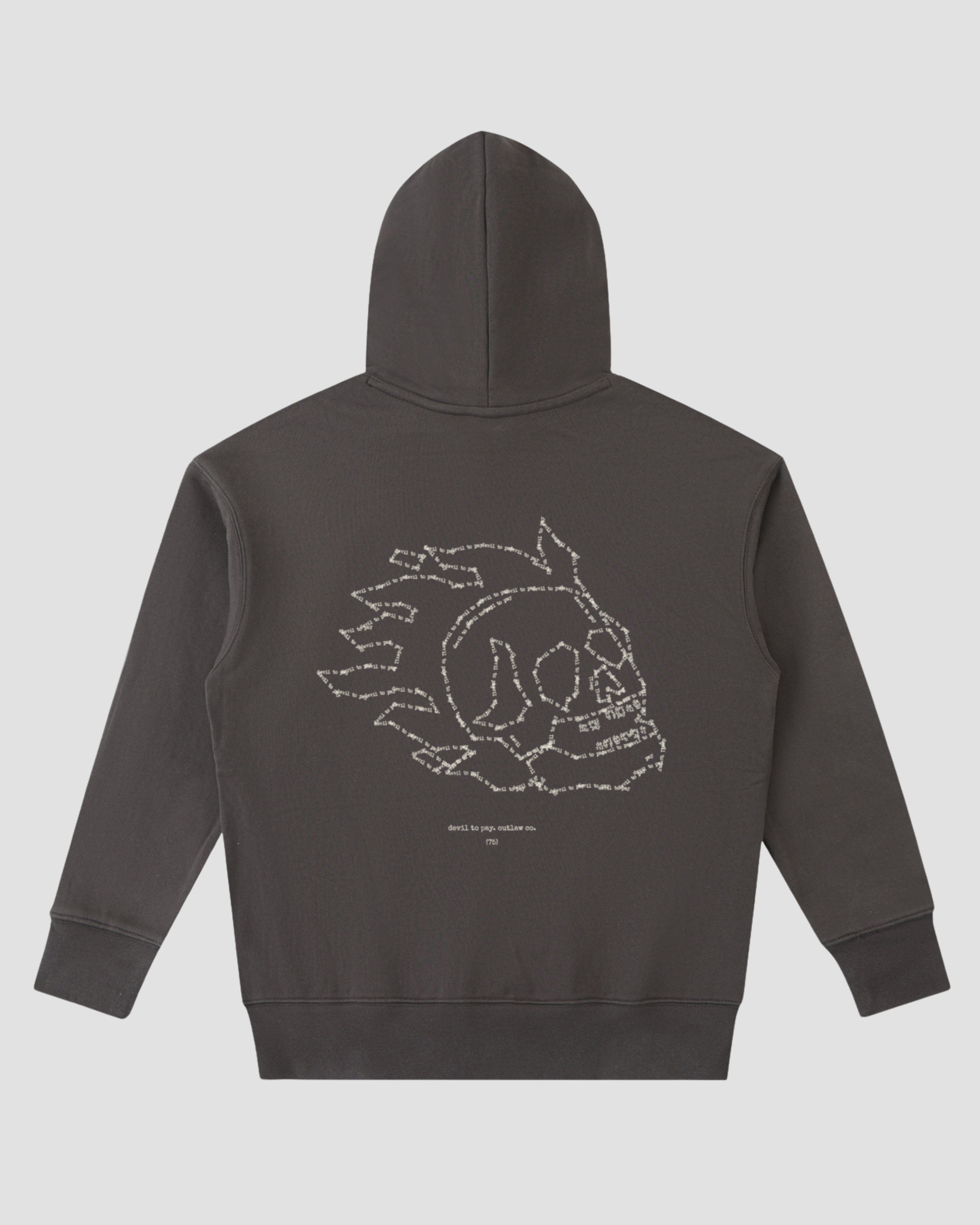 012 - Sweat à capuche imprimé machine à écrire - Gris foncé