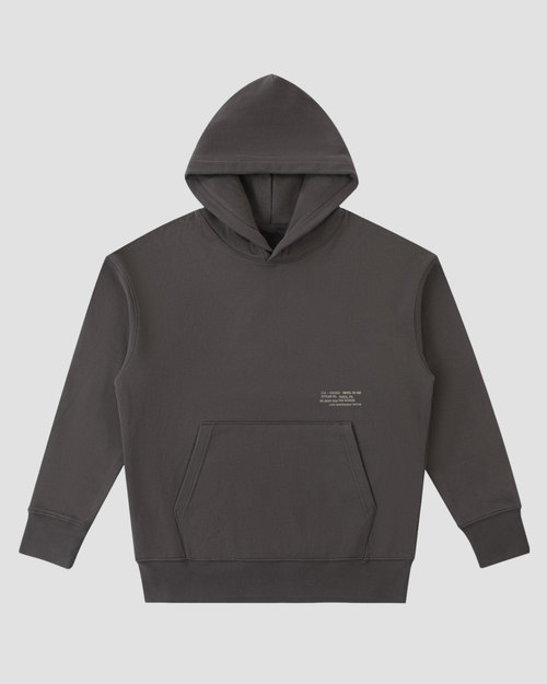 012 - Sweat à capuche imprimé machine à écrire - Gris foncé