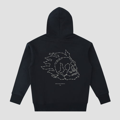 012 - Sweat à capuche machine à écrire - Noir