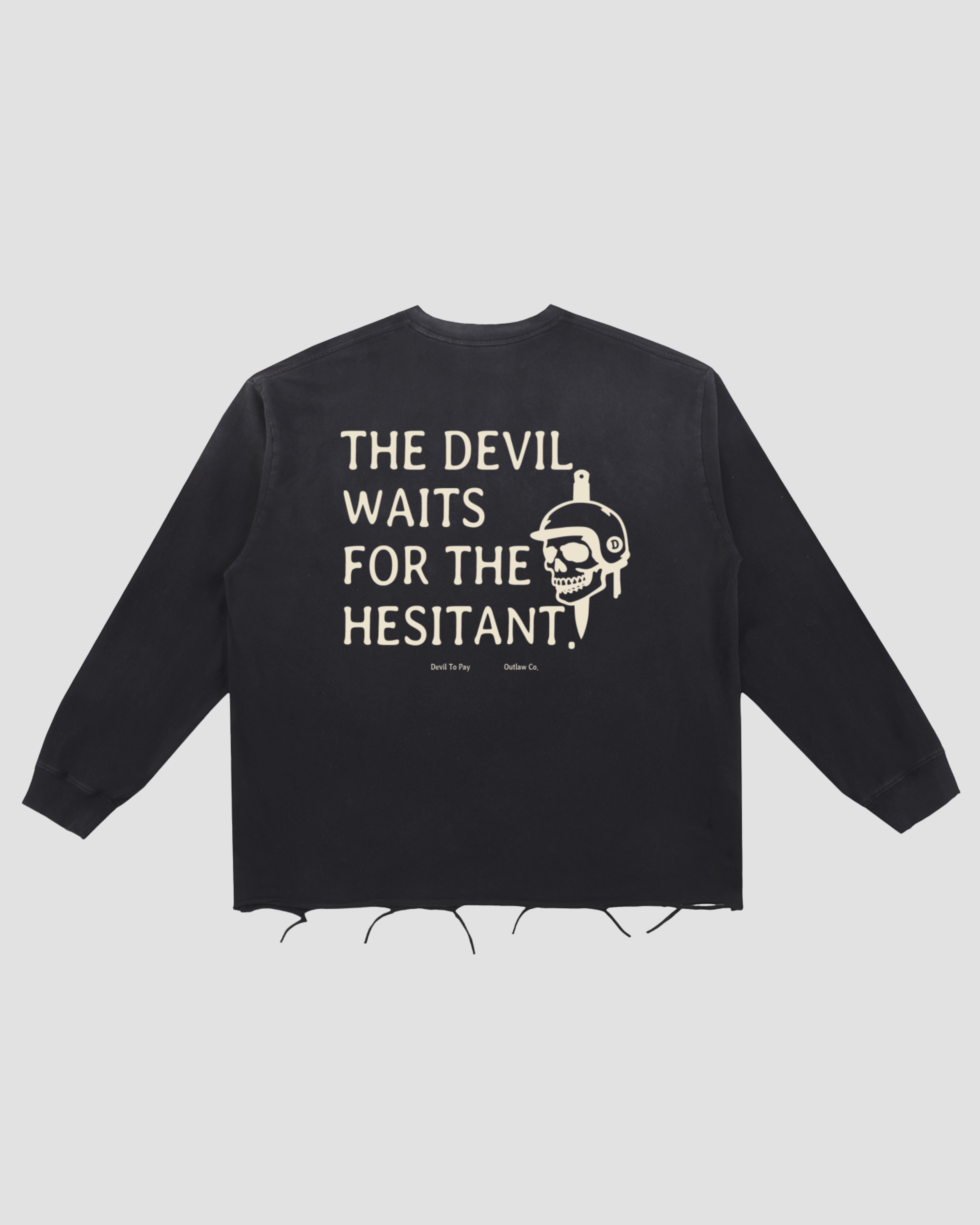 014 - 'Le diable attend' - T-shirt à manches longues effet usé