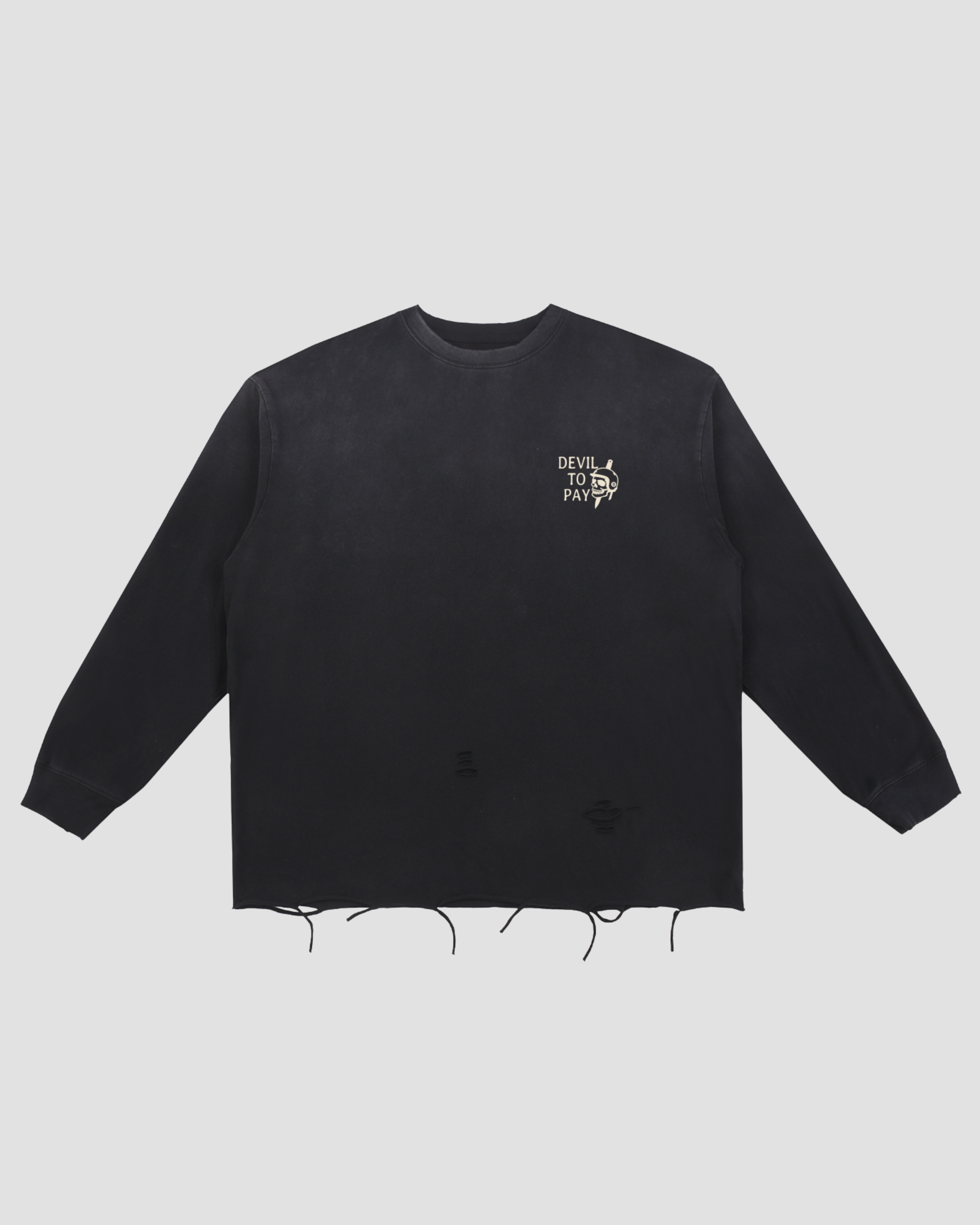 014 - 'Le diable attend' - T-shirt à manches longues effet usé