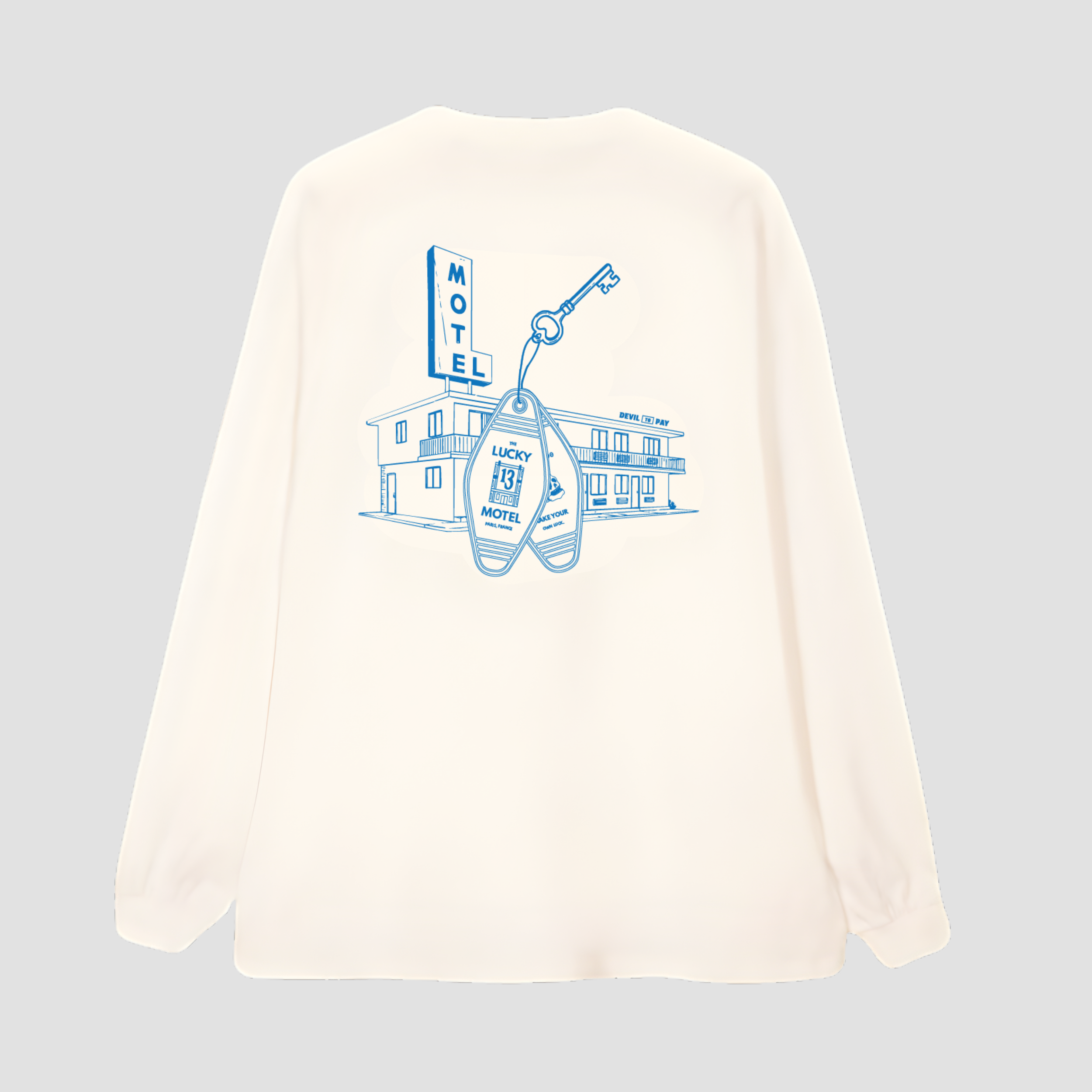 Manches longues oversize Lucky 13 - Blanc vintage 