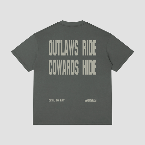 'Outlaws Ride' T-Shirt - Dark Grey