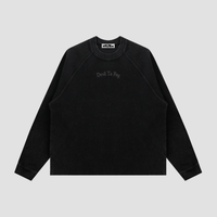 '013' Waffle Longsleeve T-Shirt - Vintage Black