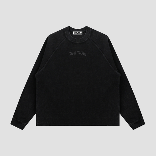 '013' Waffle Longsleeve T-Shirt - Vintage Black