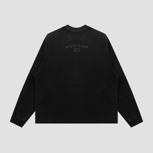 '013' Waffle Longsleeve T-Shirt - Vintage Black