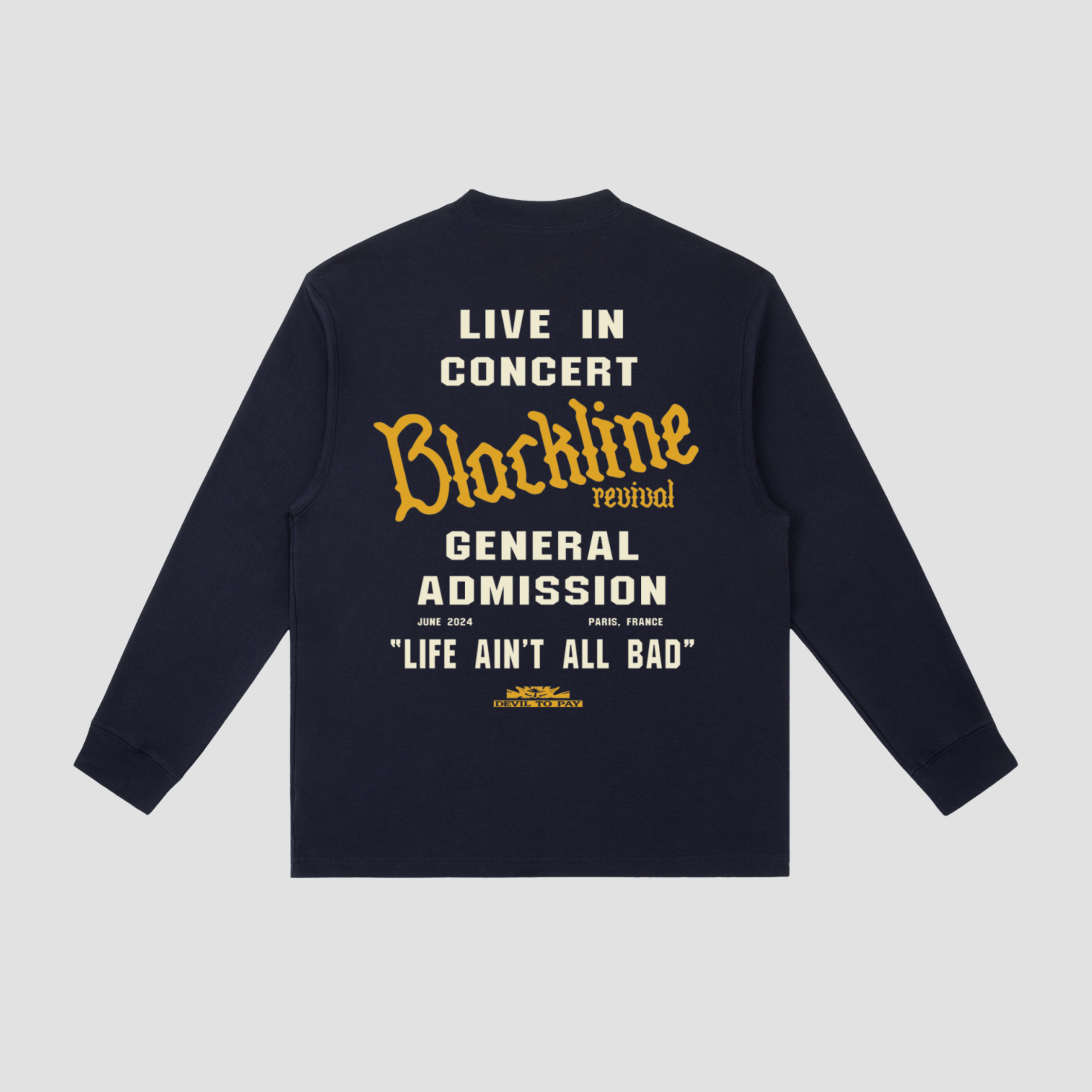'Blackline Revival' Longsleeve T-Shirt - Navy Blue