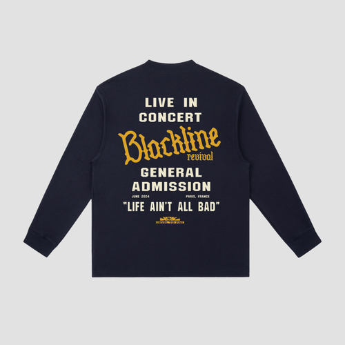 'Blackline Revival' Longsleeve T-Shirt - Navy Blue