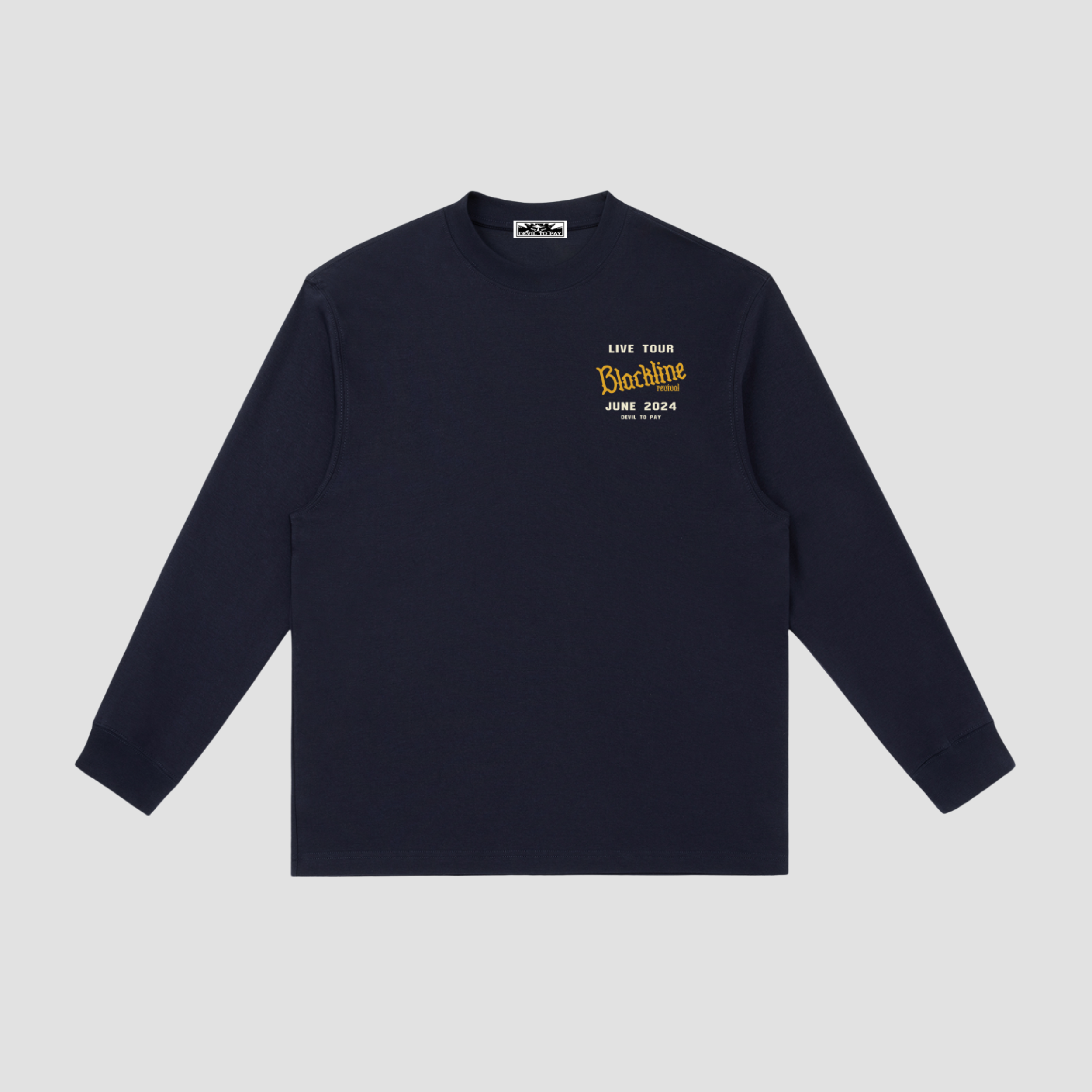 'Blackline Revival' Longsleeve T-Shirt - Navy Blue