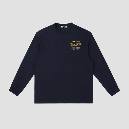 'Blackline Revival' Longsleeve T-Shirt - Navy Blue